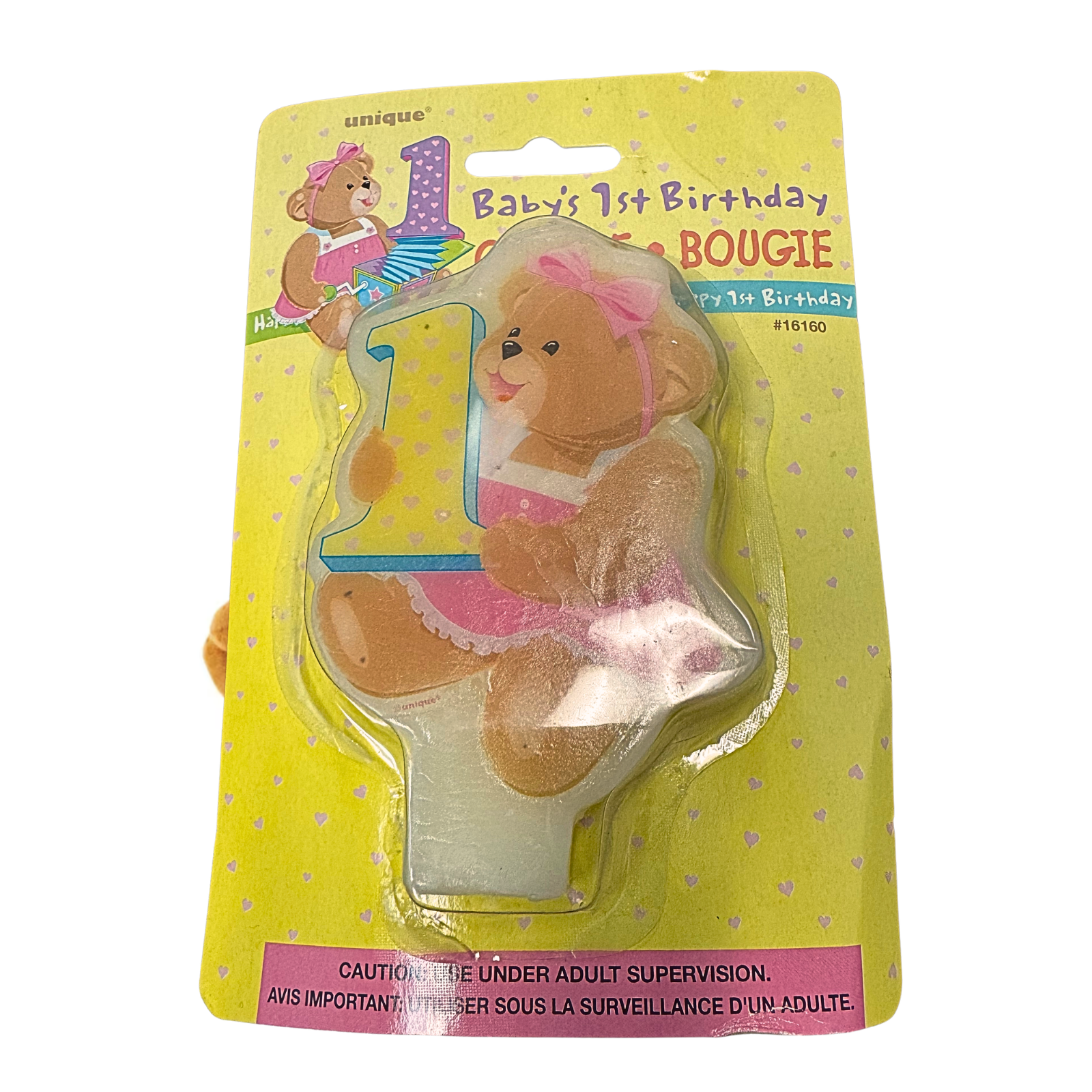 Girl Teddy Bear 1st Birthday Cake Candle